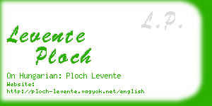 levente ploch business card